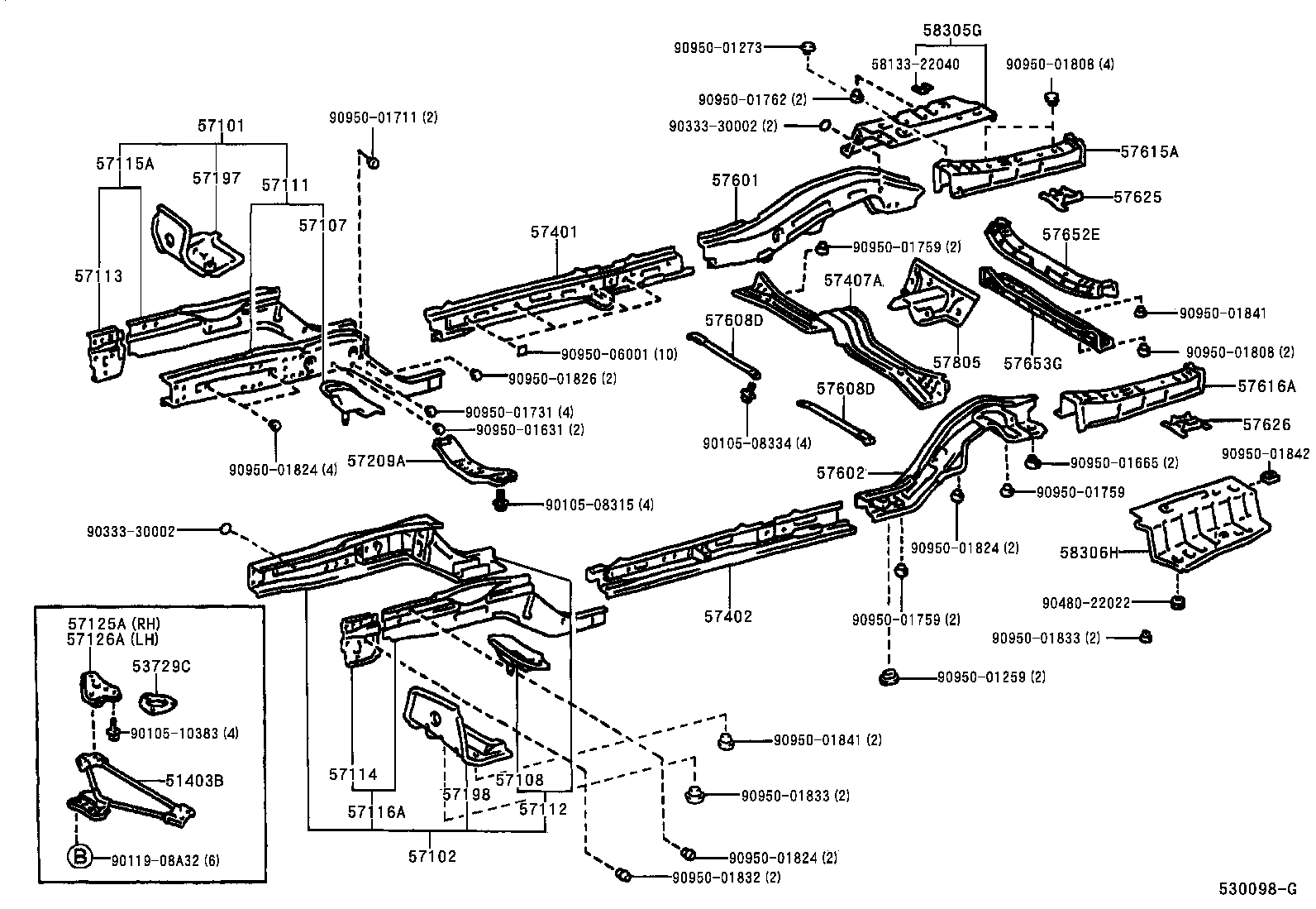 57027-22030 MEMBER, FRONT SIDE, RH product image
