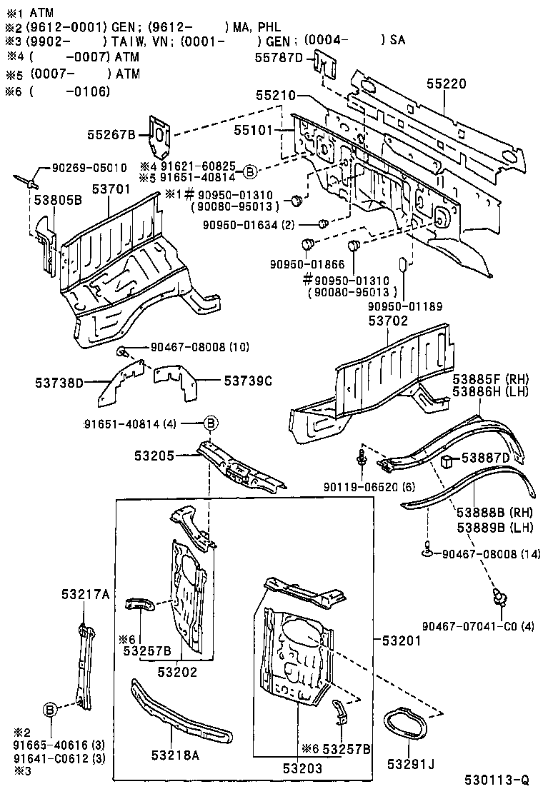 53221-0B030 BRACE, RADIATOR SUPPORT APRON, RH product image