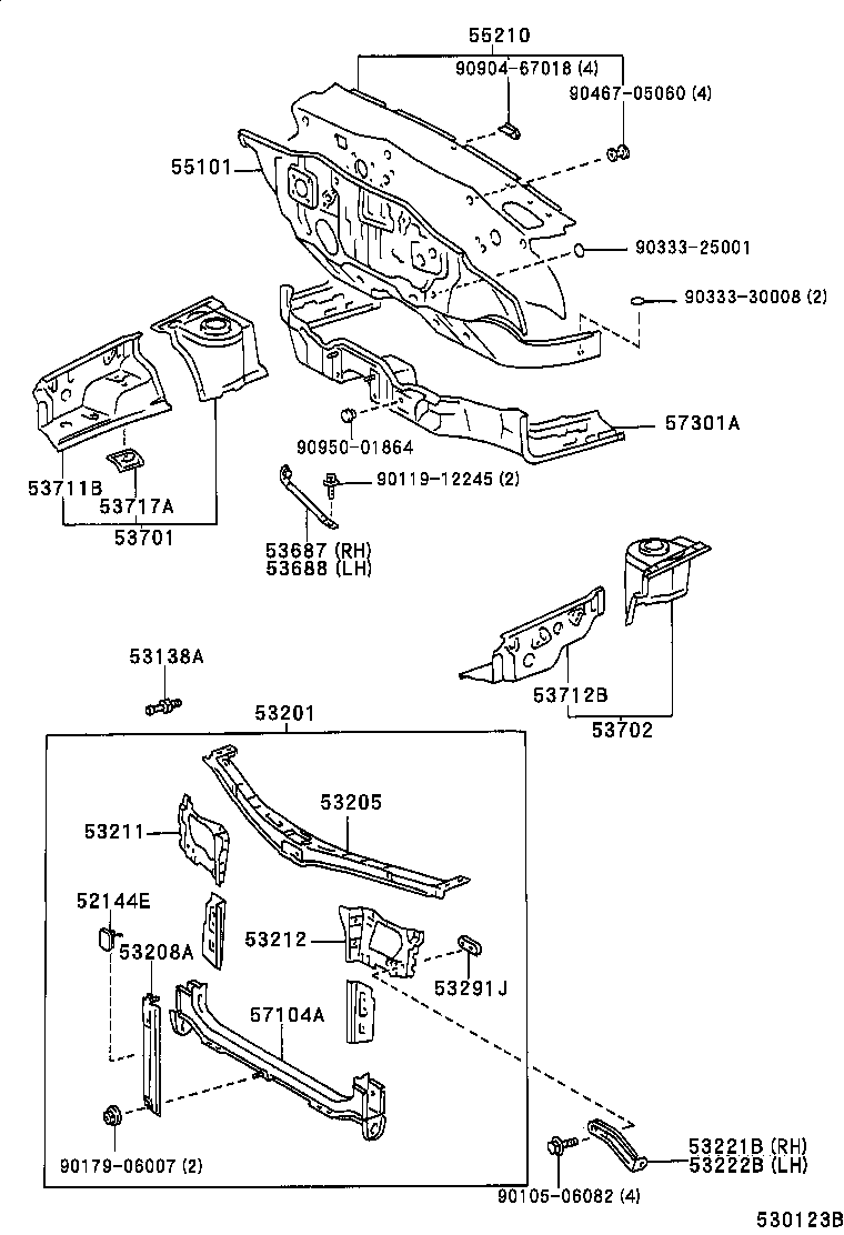 52144-16160 STAY, FRONT BUMPER, CENTER product image