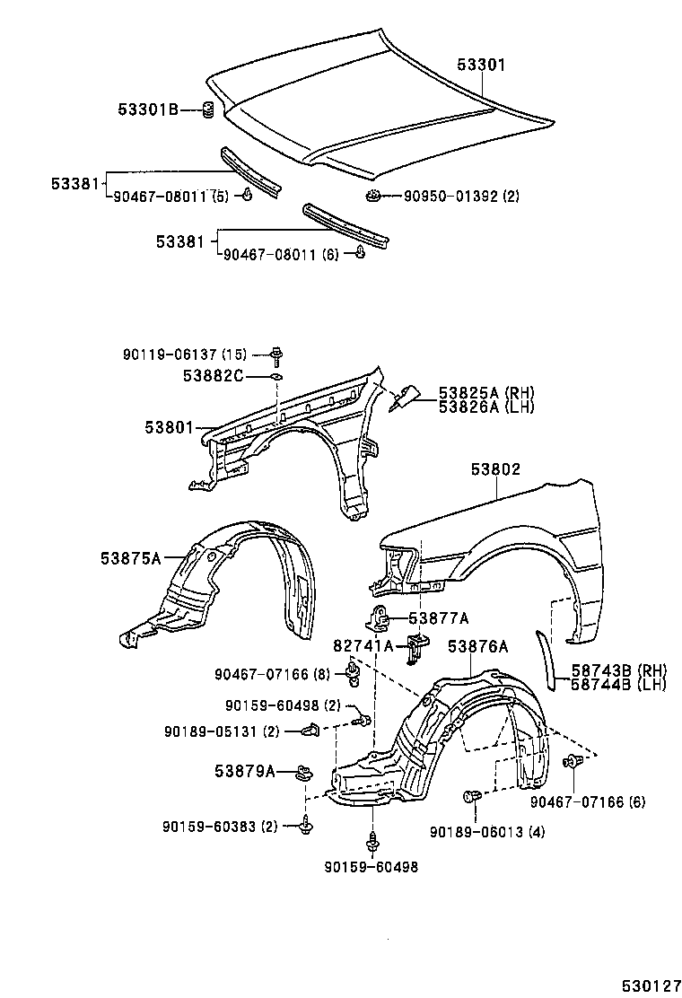 53382-16020 SEAL, HOOD TO RADIATOR SUPPORT product image