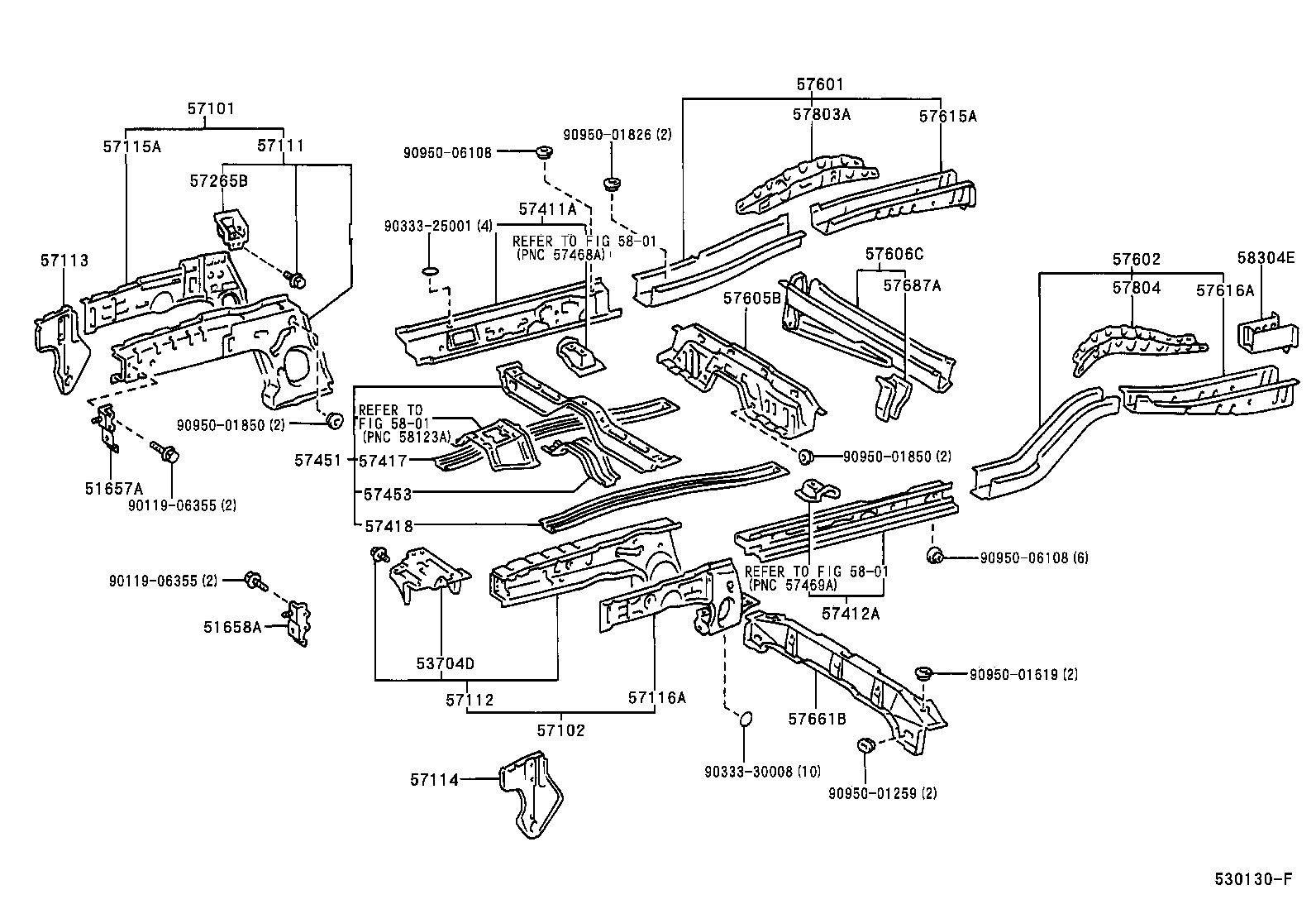 57102-0A010 MEMBER SUB-ASSY, FRONT SIDE, LH product image
