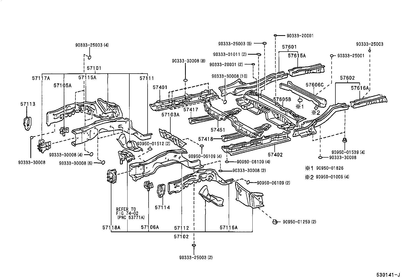 57419-33902 REINFORCEMENT, FRONT FLOOR UNDER, RH product image