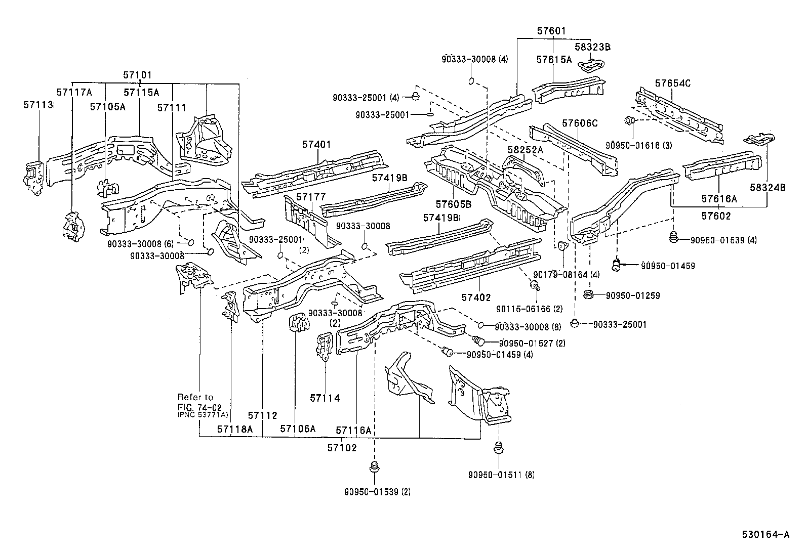 57102-06035 MEMBER SUB-ASSY, FRONT SIDE, LH product image