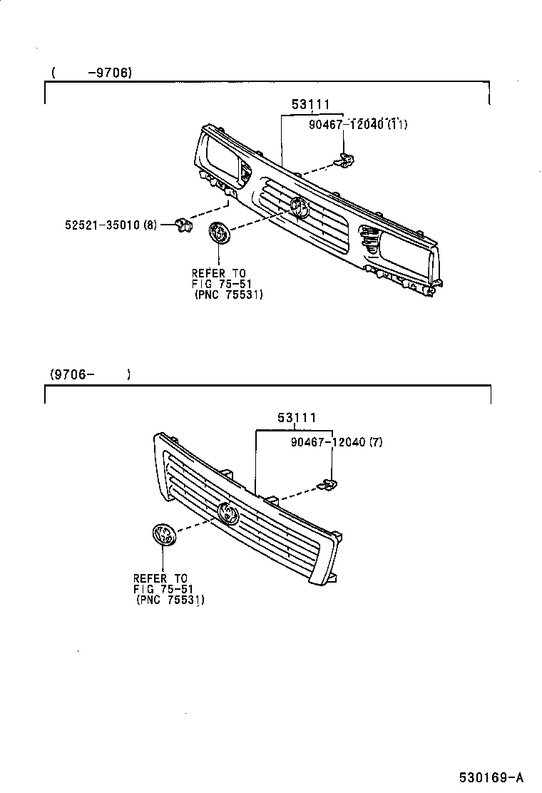 53100-35310 GRILLE, RADIATOR product image