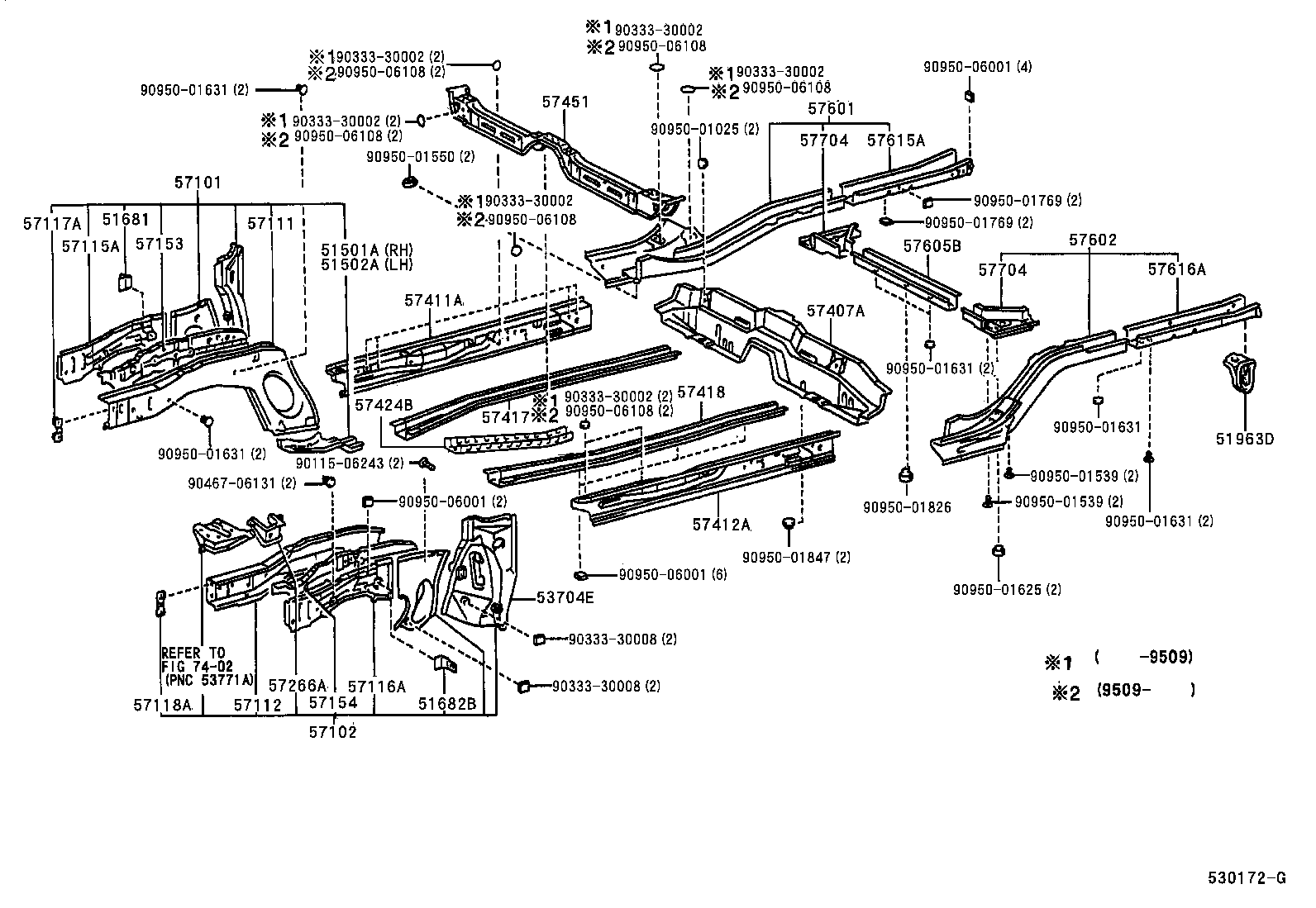 57102-12760 MEMBER SUB-ASSY, FRONT SIDE, LH product image