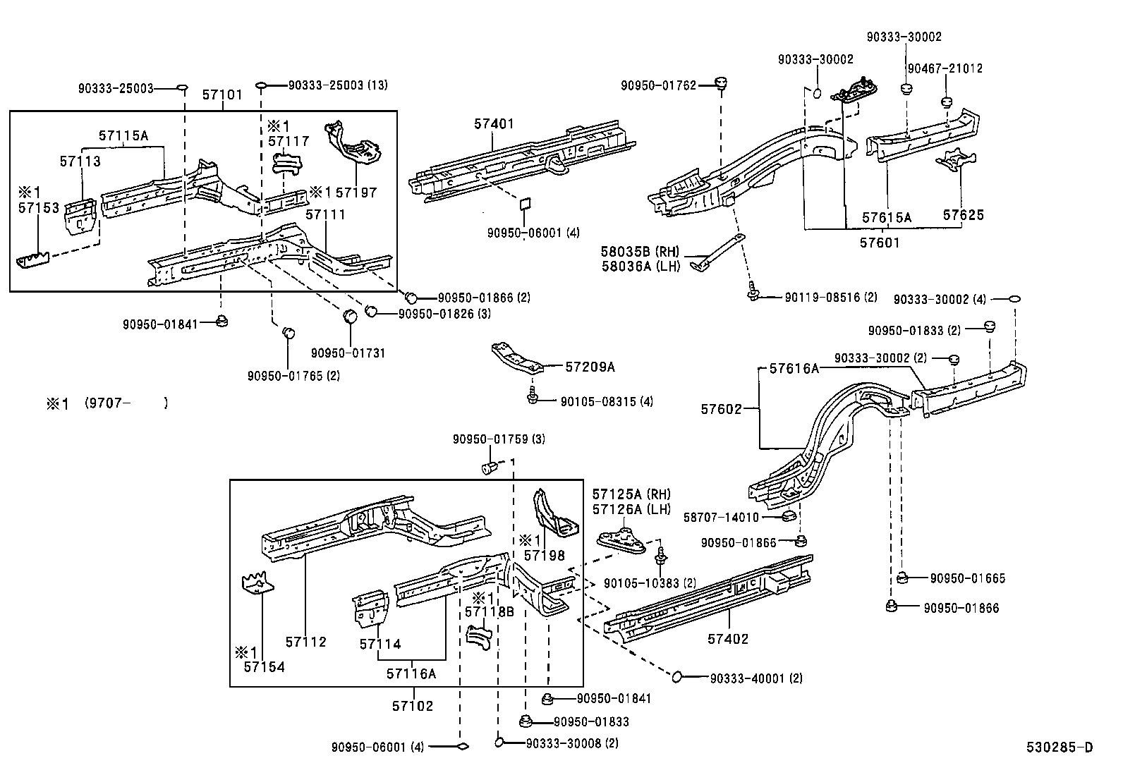 57101-30030 MEMBER SUB-ASSY, FRONT SIDE, RH product image