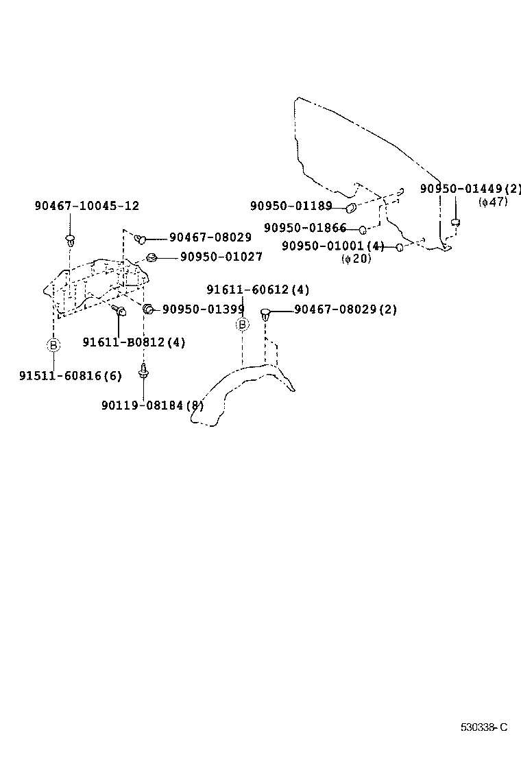 53028-60040 SUPPORT SUB-ASSY, RADIATOR, LOWER product image