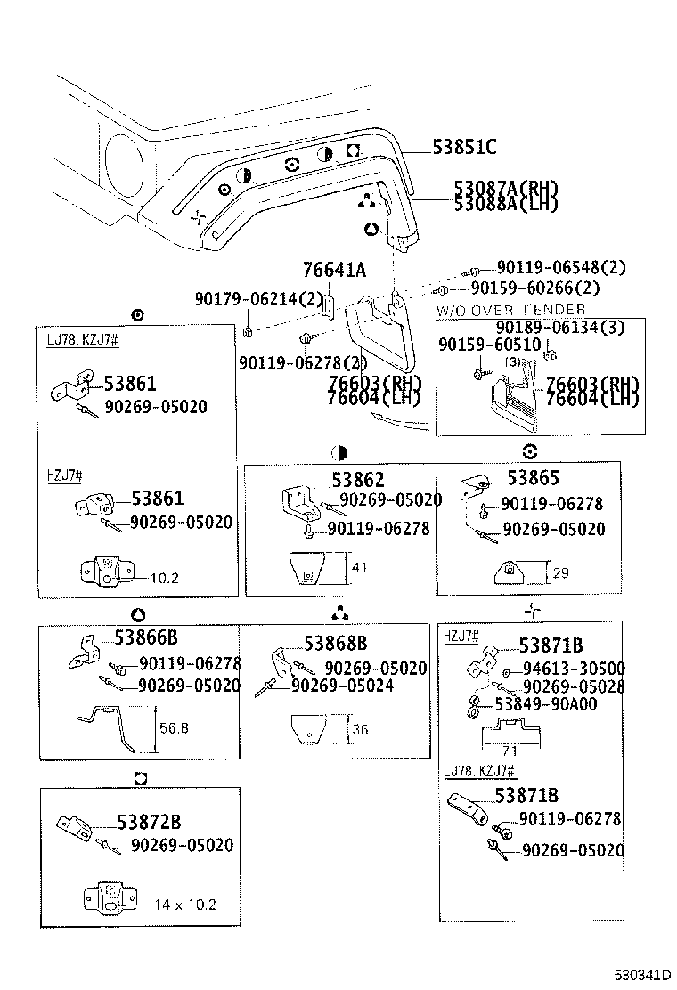53802-60700 FENDER SUB-ASSY, FRONT LH product image