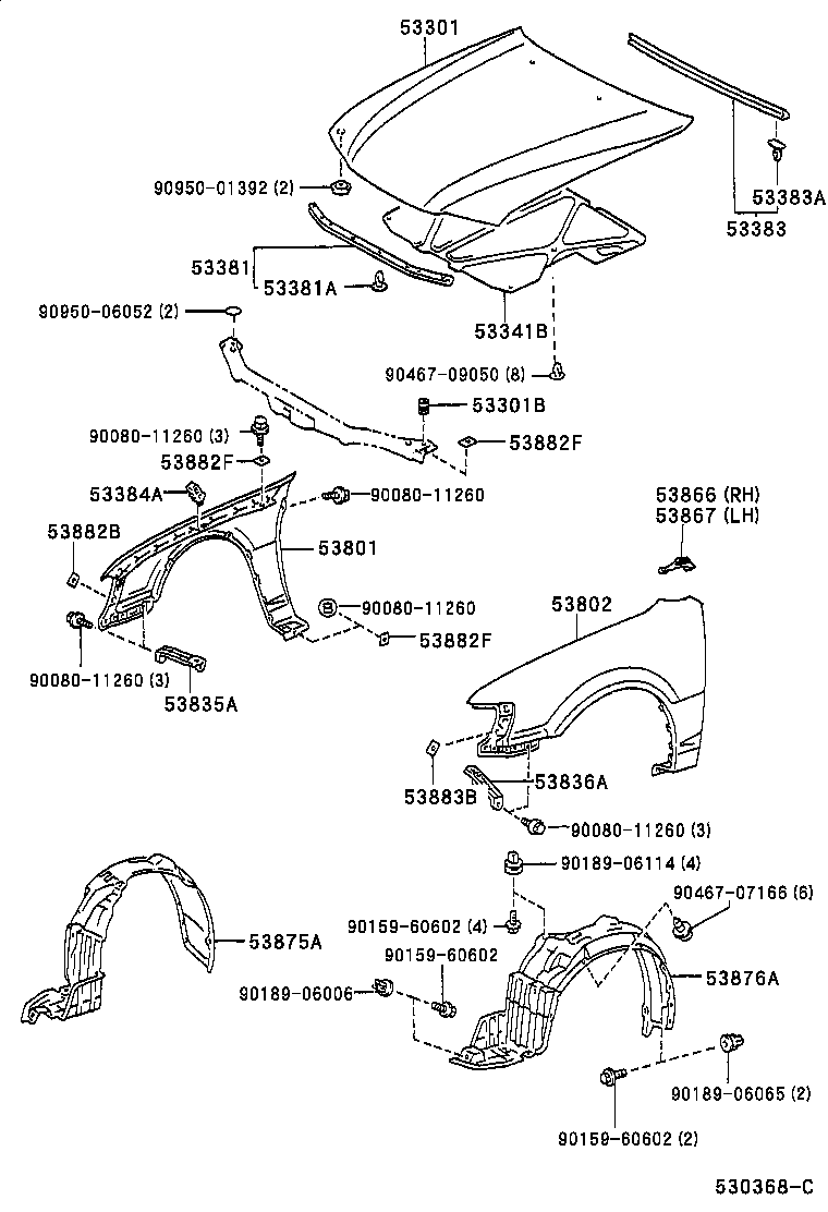 53301-02050 HOOD SUB-ASSY product image