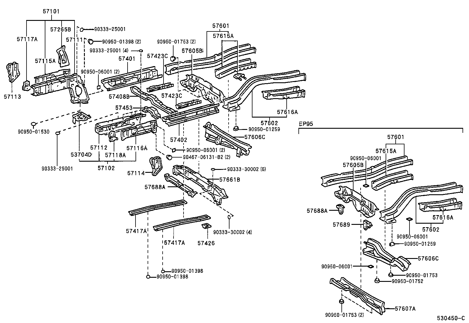 57112-10191 MEMBER, FRONT SIDE, LH product image
