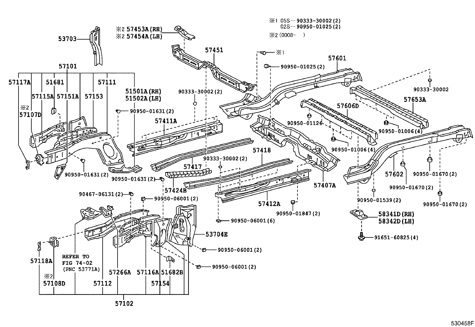 57102-12957 MEMBER SUB-ASSY, FRONT SIDE, LH product image