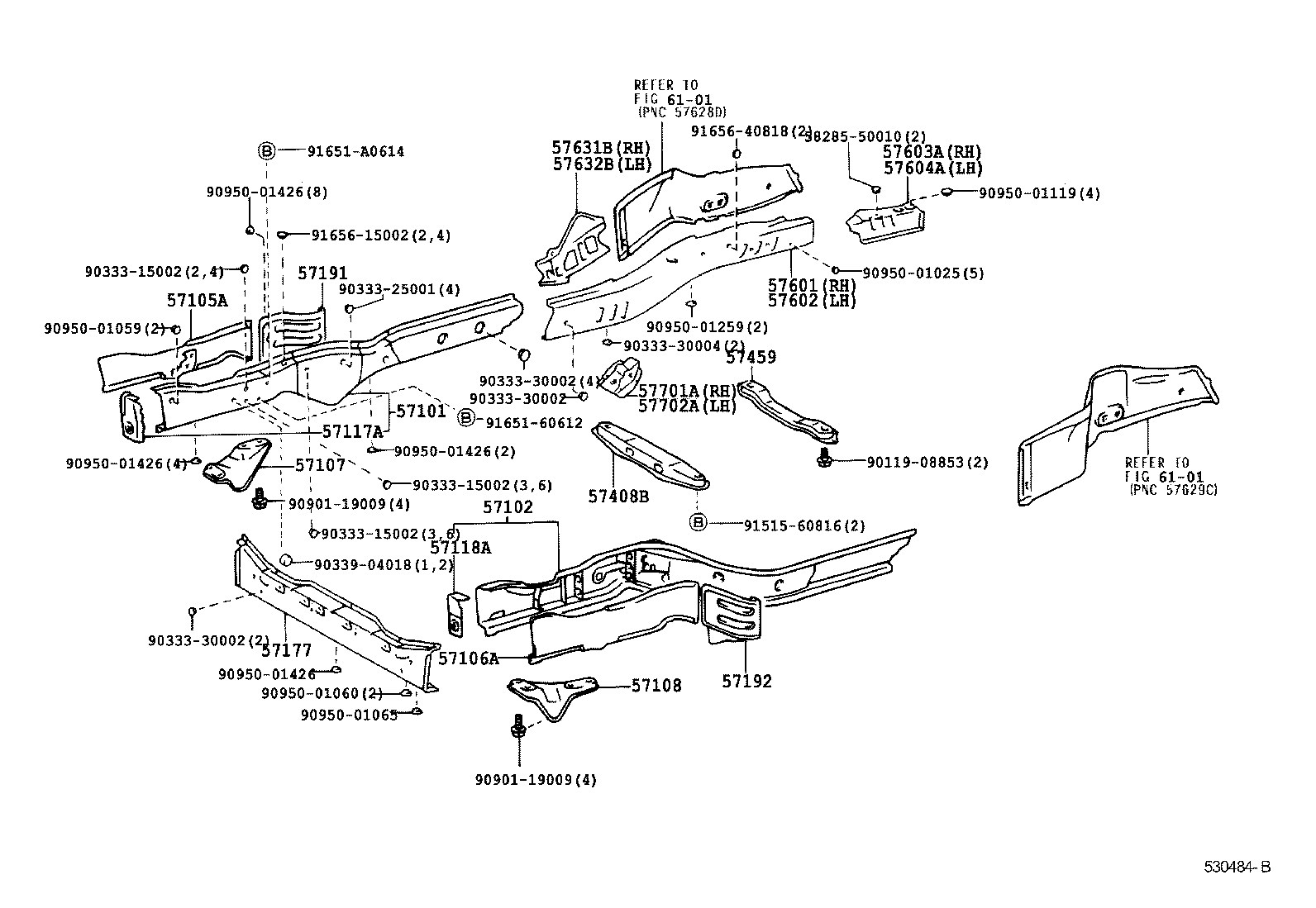 57105-17900 PLATE SUB-ASSY, FRONT SIDE MEMBER, RH product image
