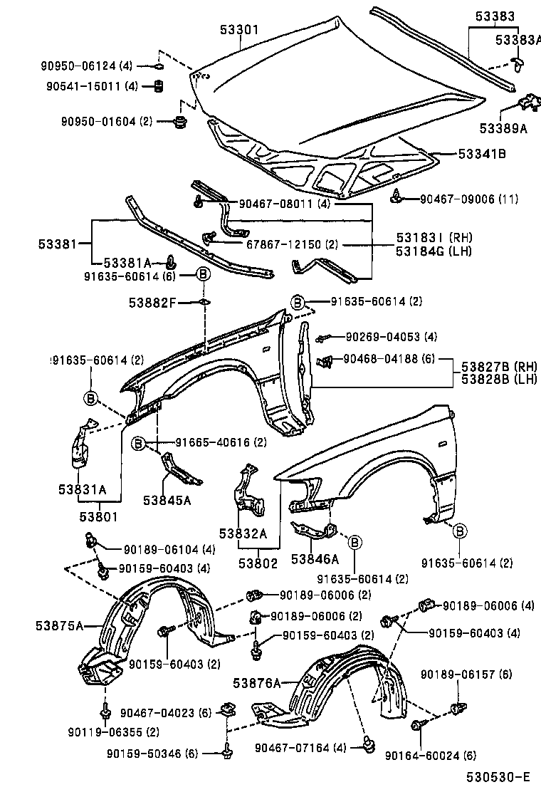 53381-33040 SEAL, HOOD TO RADIATOR SUPPORT product image