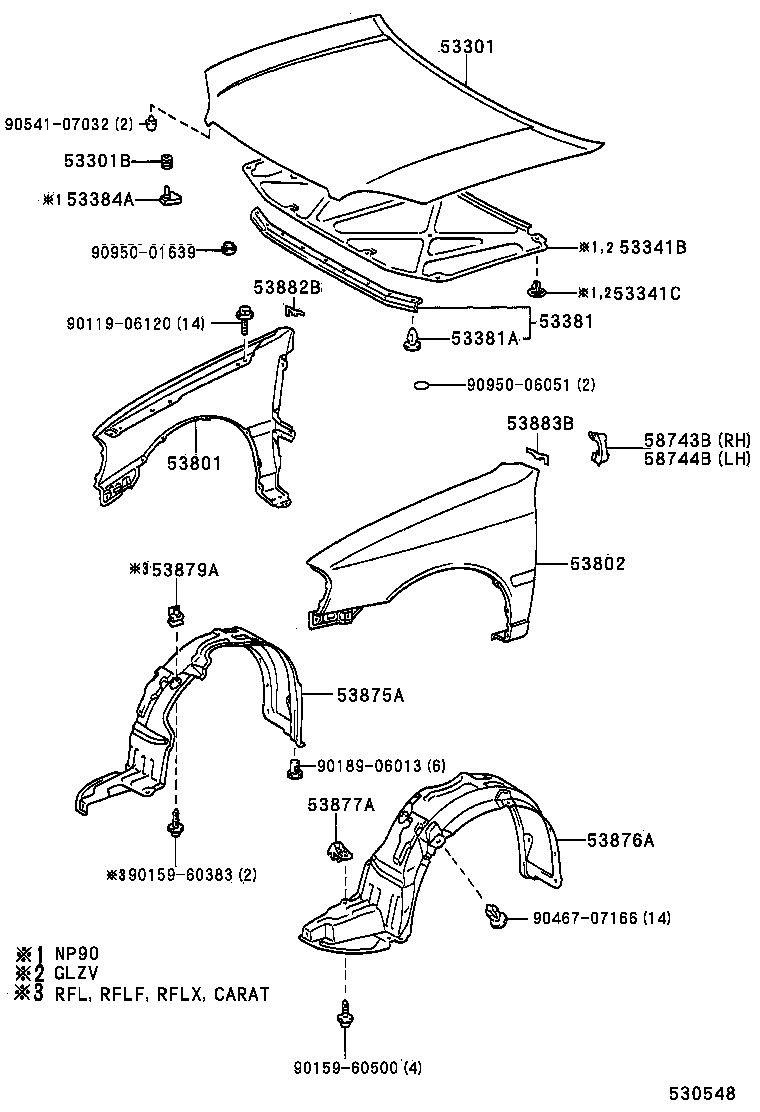 53381-10110 SEAL, HOOD TO RADIATOR SUPPORT product image