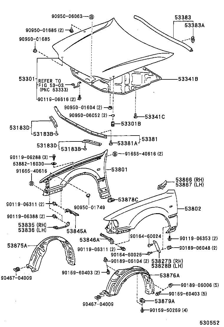 53875-06010 LINER, FRONT FENDER, RH product image