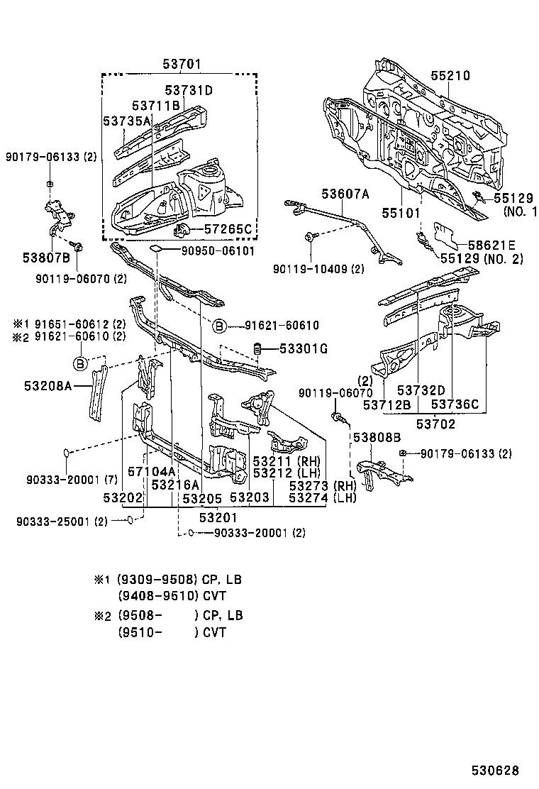 53208-20090 SUPPORT SUB-ASSY, HOOD LOCK product image