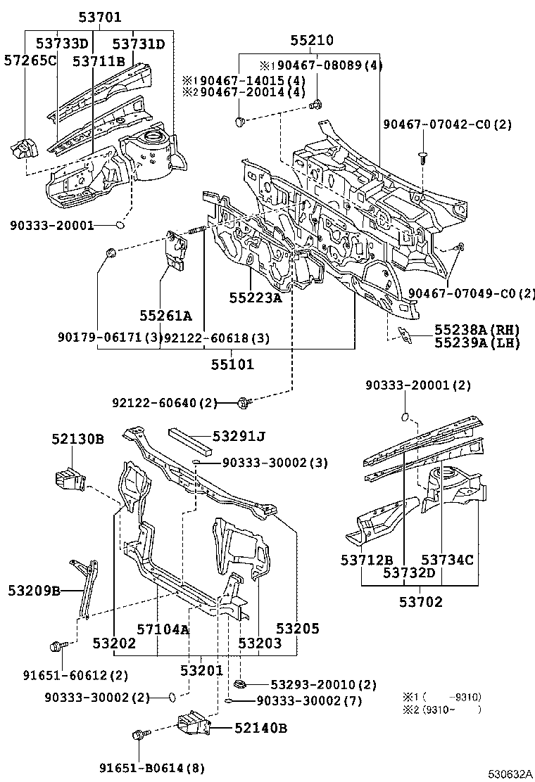53209-21020 BRACE SUB-ASSY, HOOD LOCK SUPPORT product image