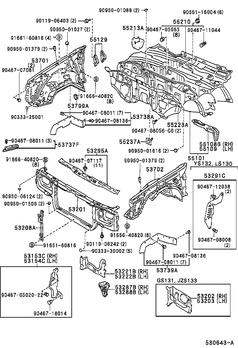 53209-30120 SUPPORT SUB-ASSY, HOOD LOCK product image