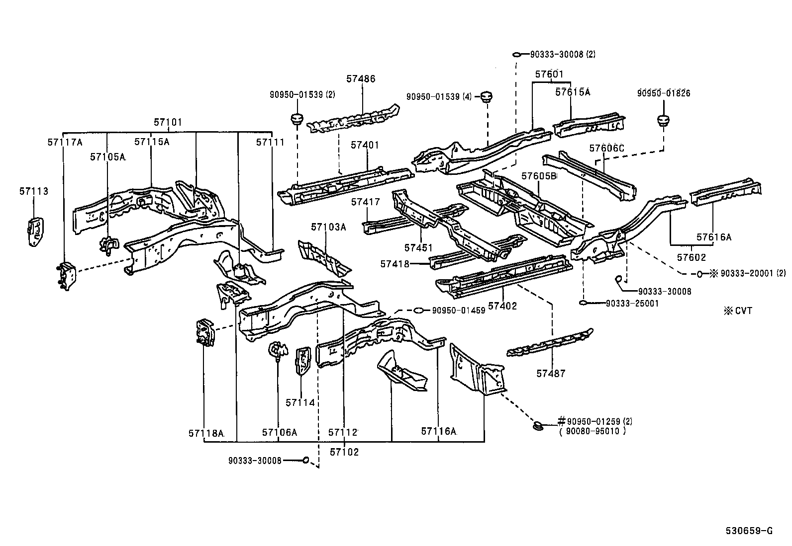 57102-06040 MEMBER SUB-ASSY, FRONT SIDE, LH product image