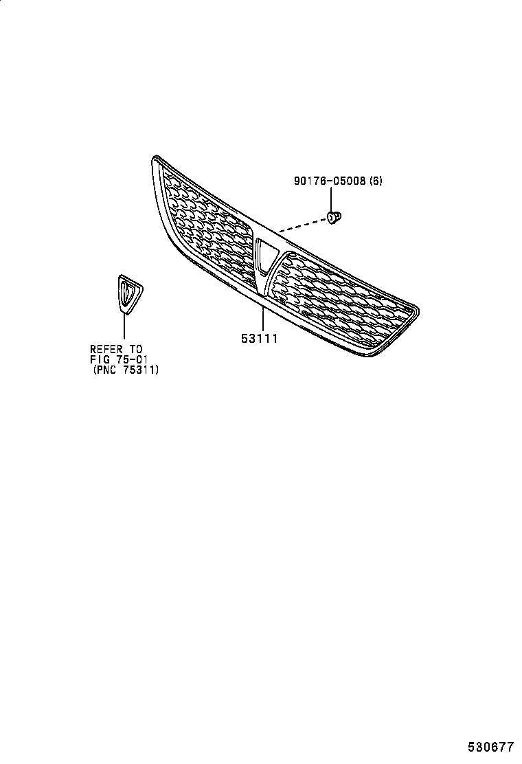 53111-32380 GRILLE, RADIATOR product image