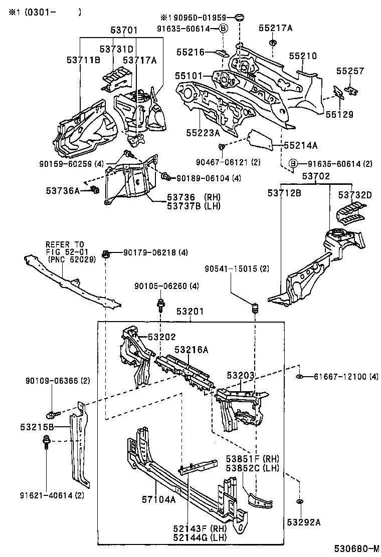 52144-32050 BRACKET, FRONT BUMPER SIDE, LH product image
