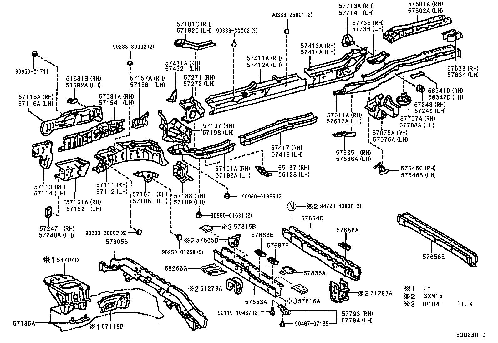 57105-44010 BRACKET SUB-ASSY, FRONT SUSPENSION MEMBER MOUNTING, FRONT RH product image