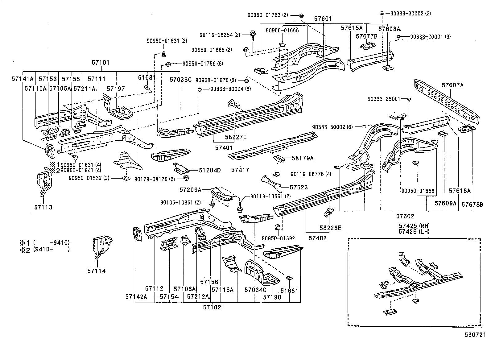57106-30020 PLATE SUB-ASSY, FRONT SIDE MEMBER, LH product image