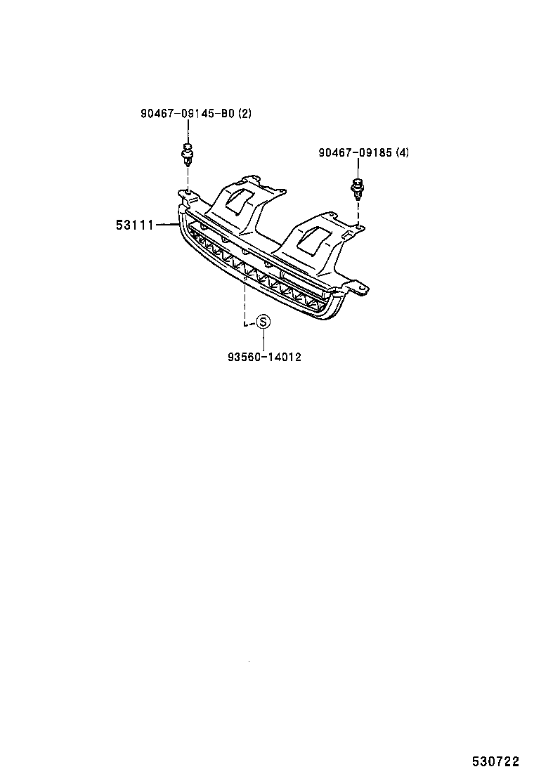 53111-10460 GRILLE, RADIATOR product image