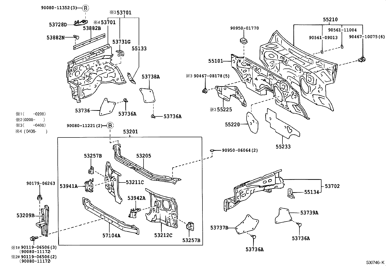 53209-0C040 BRACE SUB-ASSY, HOOD LOCK SUPPORT product image