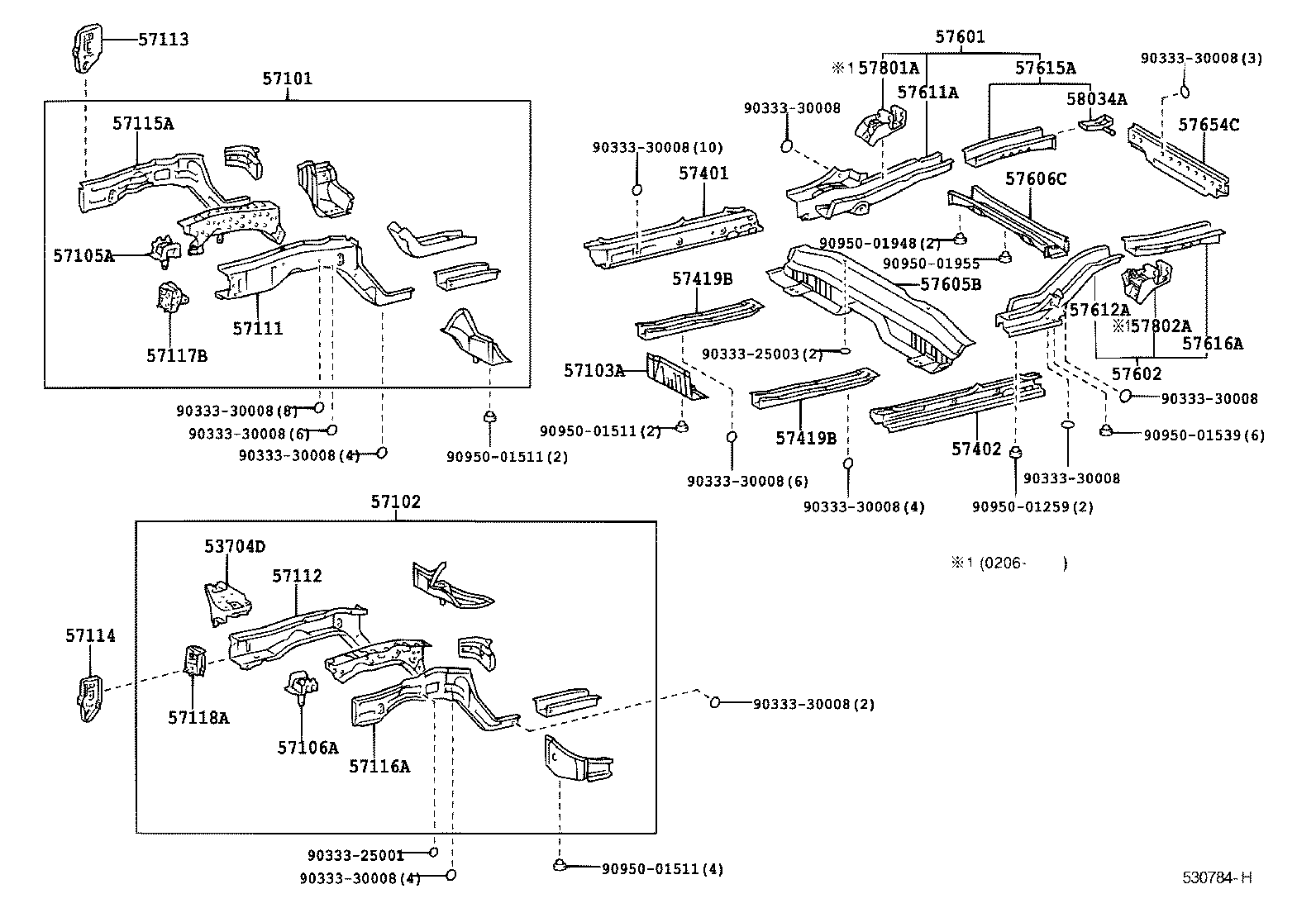 57102-07010 MEMBER SUB-ASSY, FRONT SIDE, LH product image