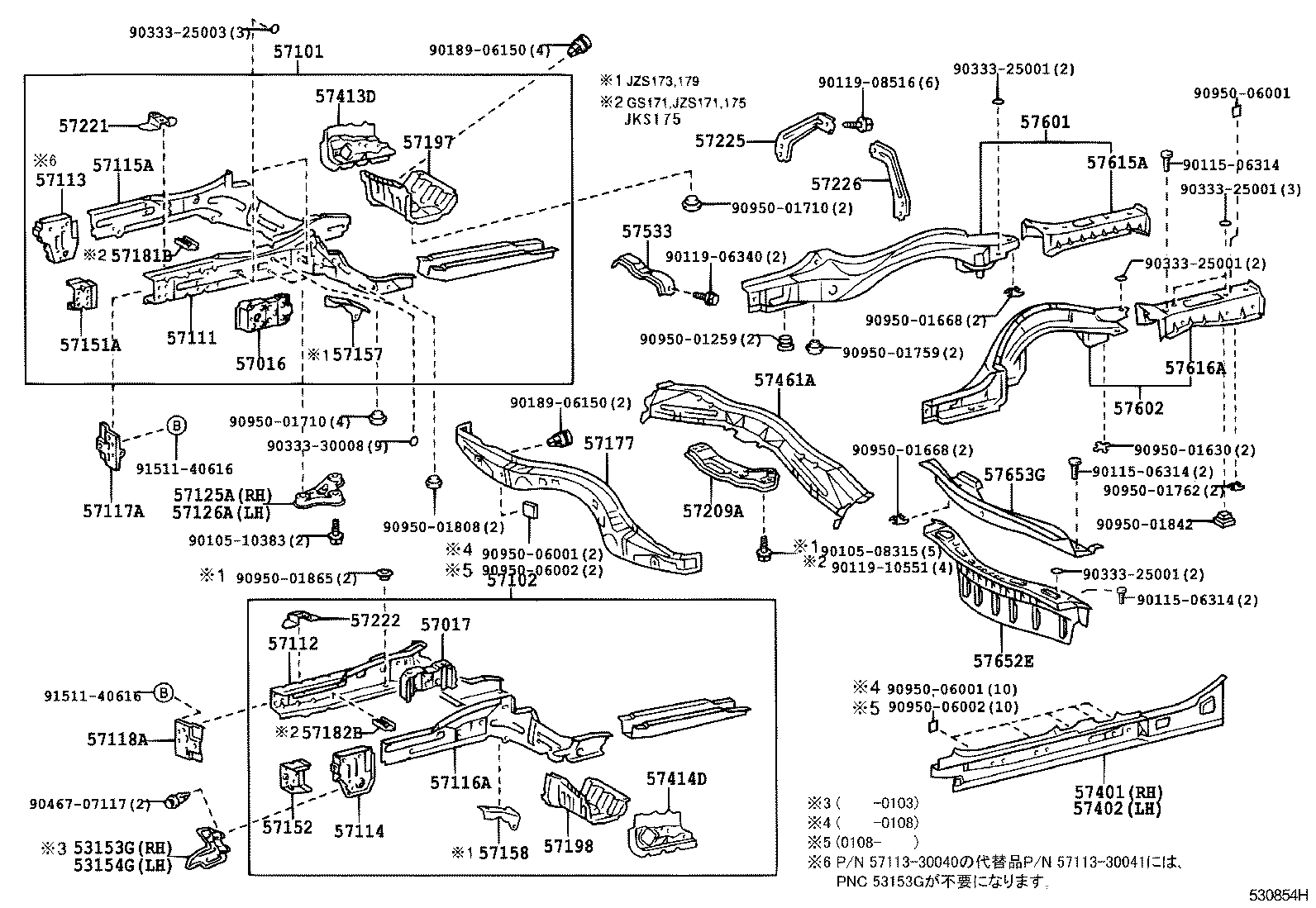 57102-30130 MEMBER SUB-ASSY, FRONT SIDE, LH product image