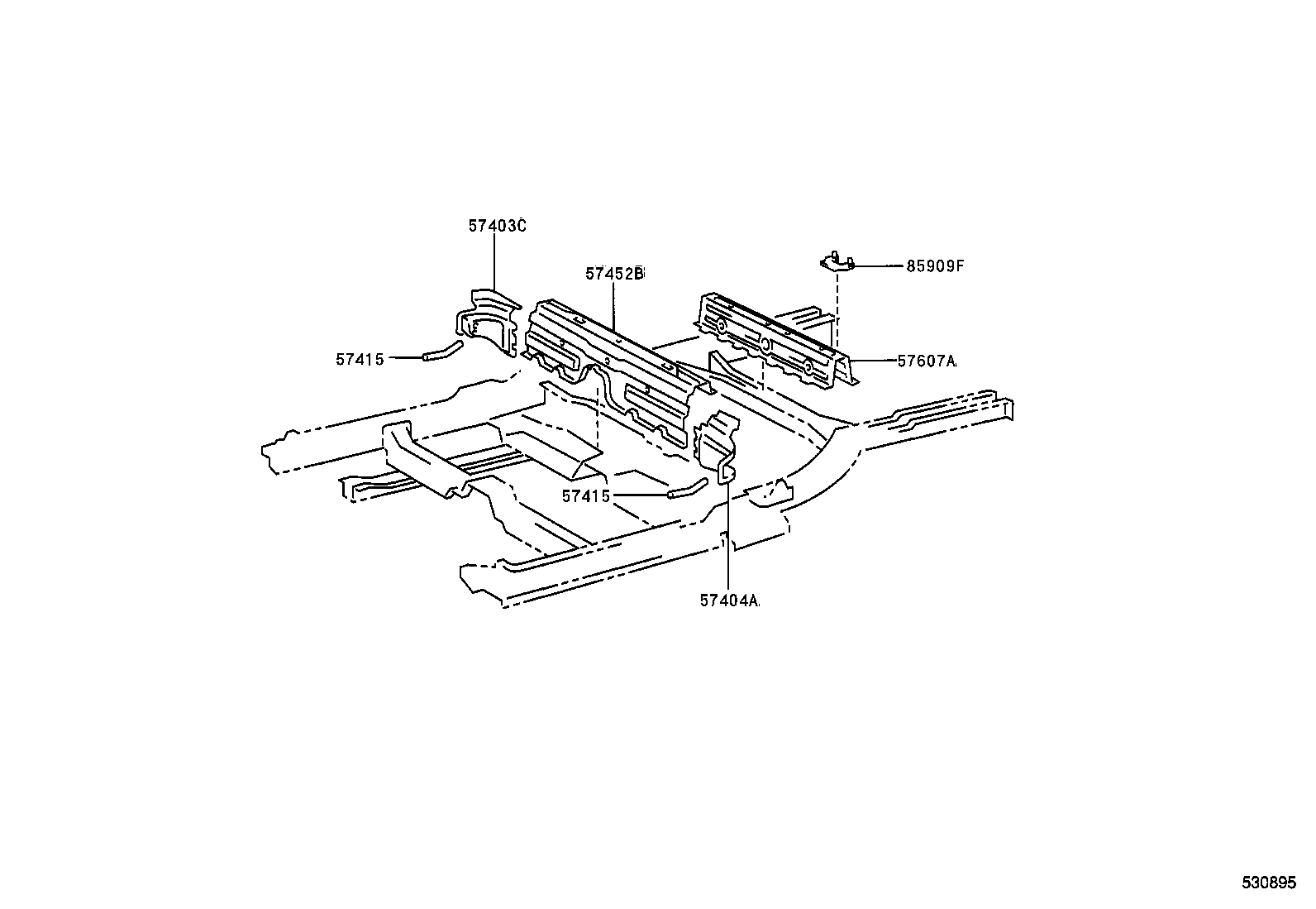 57102-06040 MEMBER SUB-ASSY, FRONT SIDE, LH product image