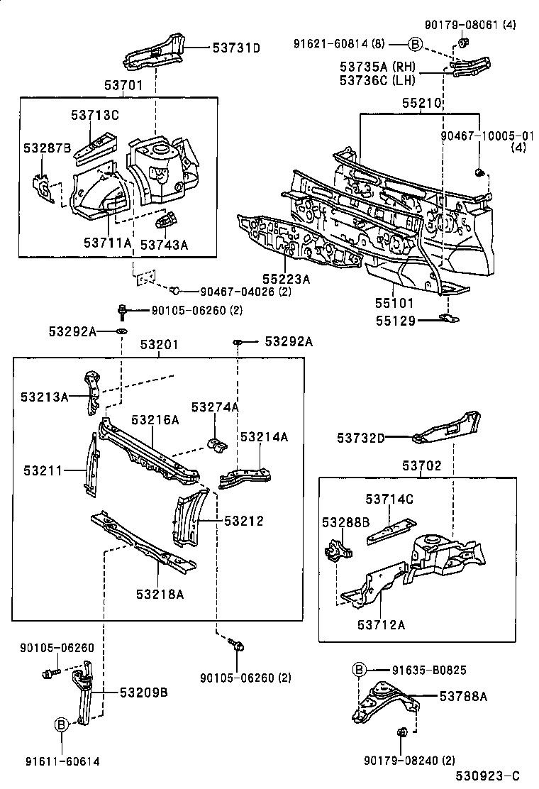 53713-47010 EXTENSION, FRONT FENDER APRON, FRONT RH product image