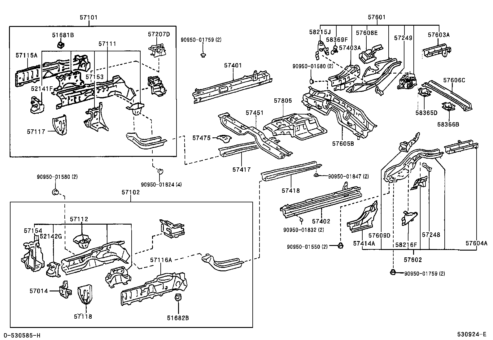 57102-47030 MEMBER SUB-ASSY, FRONT SIDE, LH product image