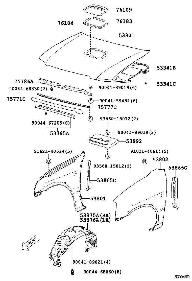 53875-87402 LINER, FRONT FENDER, RH product image