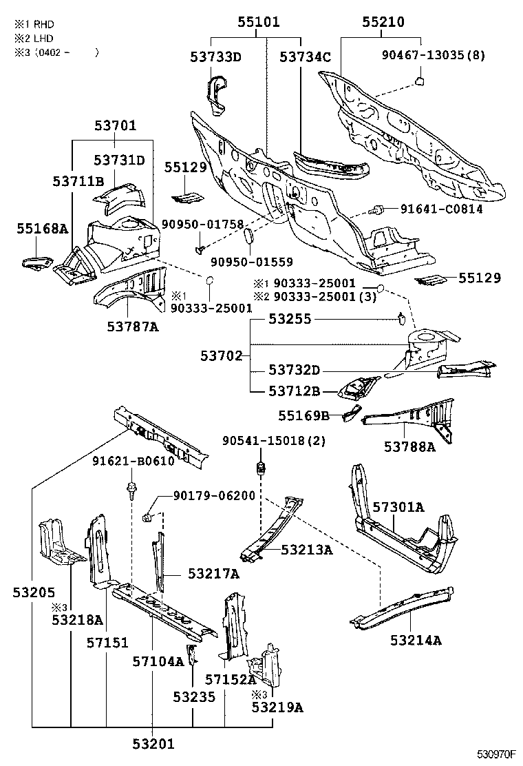 53201-17040 SUPPORT SUB-ASSY, RADIATOR product image
