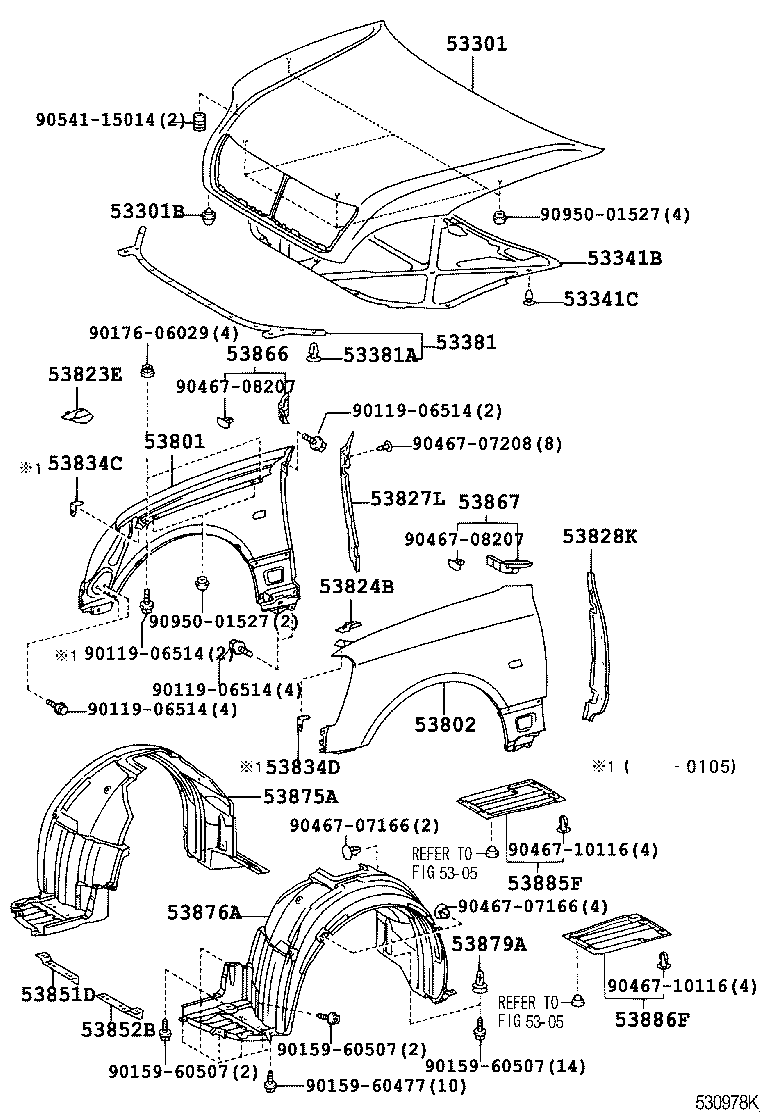 53388-50030 CUSHION, HOOD BUMPER product image