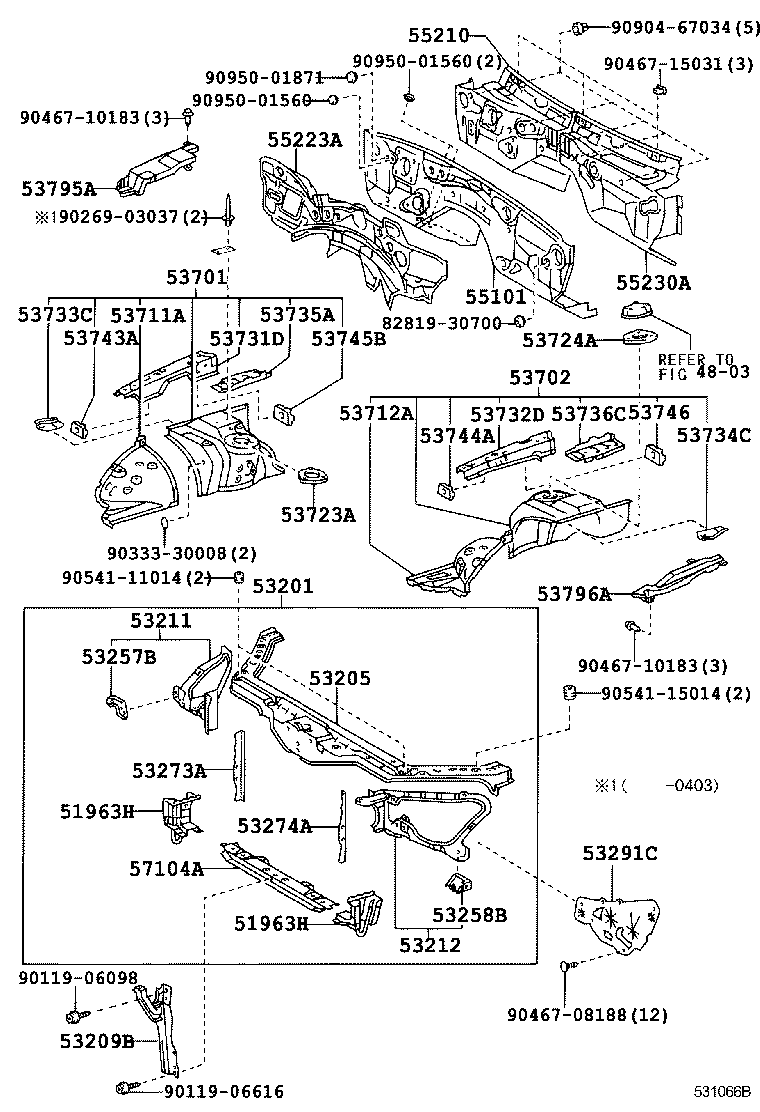 53209-24010 BRACE SUB-ASSY, HOOD LOCK SUPPORT product image