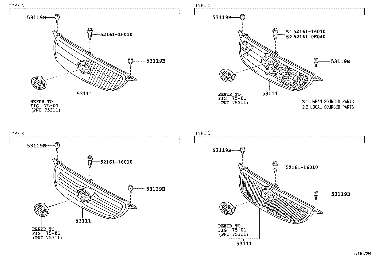 53100-02220 GRILLE, RADIATOR product image