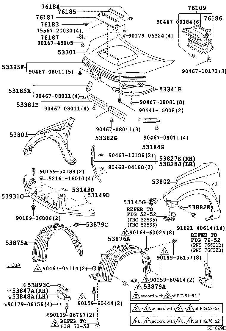 53879-60010 RETAINER, FRONT FENDER LINER product image