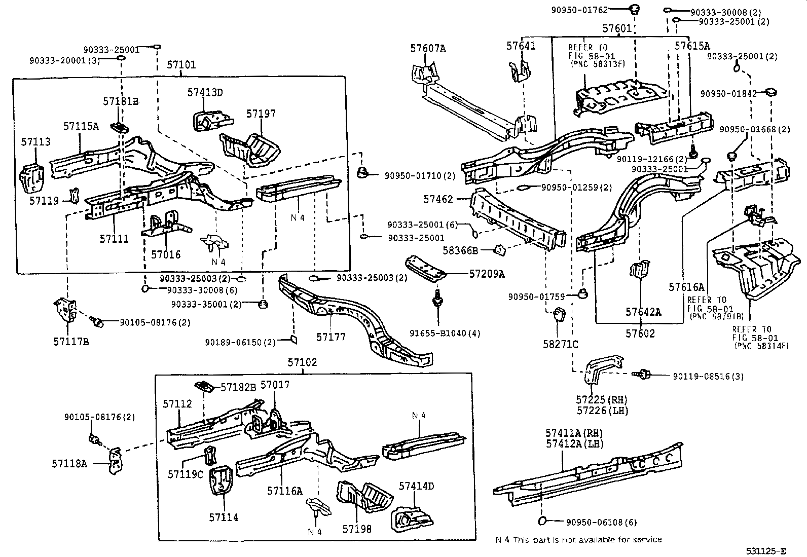 57111-53022 MEMBER, FRONT SIDE, RH product image
