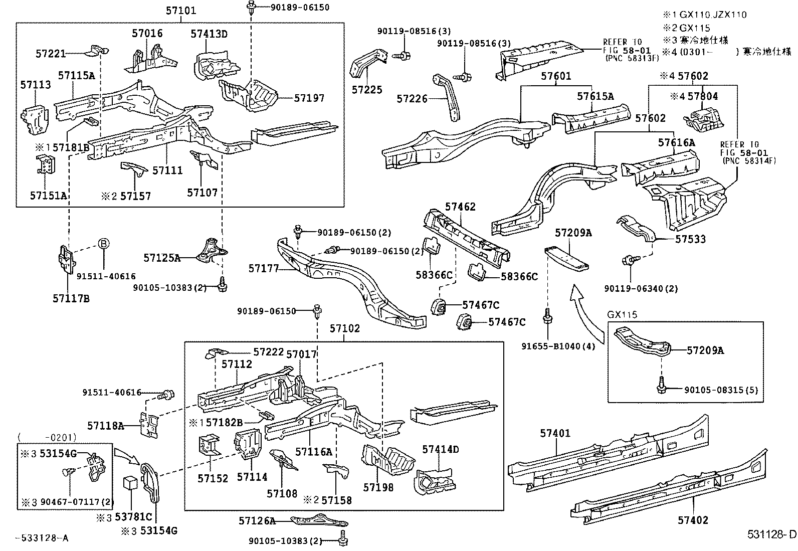 53154-22030 GUIDE, RADIATOR GRILLE SIDE AIR, LH product image