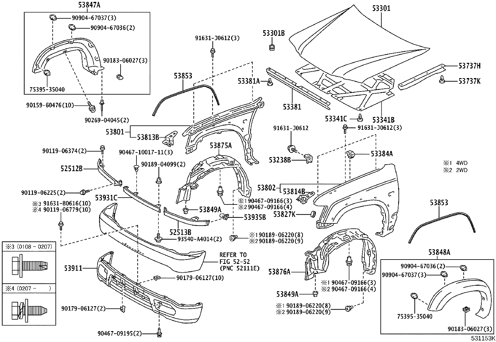 53802-35500 FENDER SUB-ASSY, FRONT LH product image