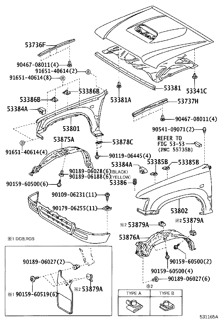 53381-35050 SEAL, HOOD TO RADIATOR SUPPORT product image