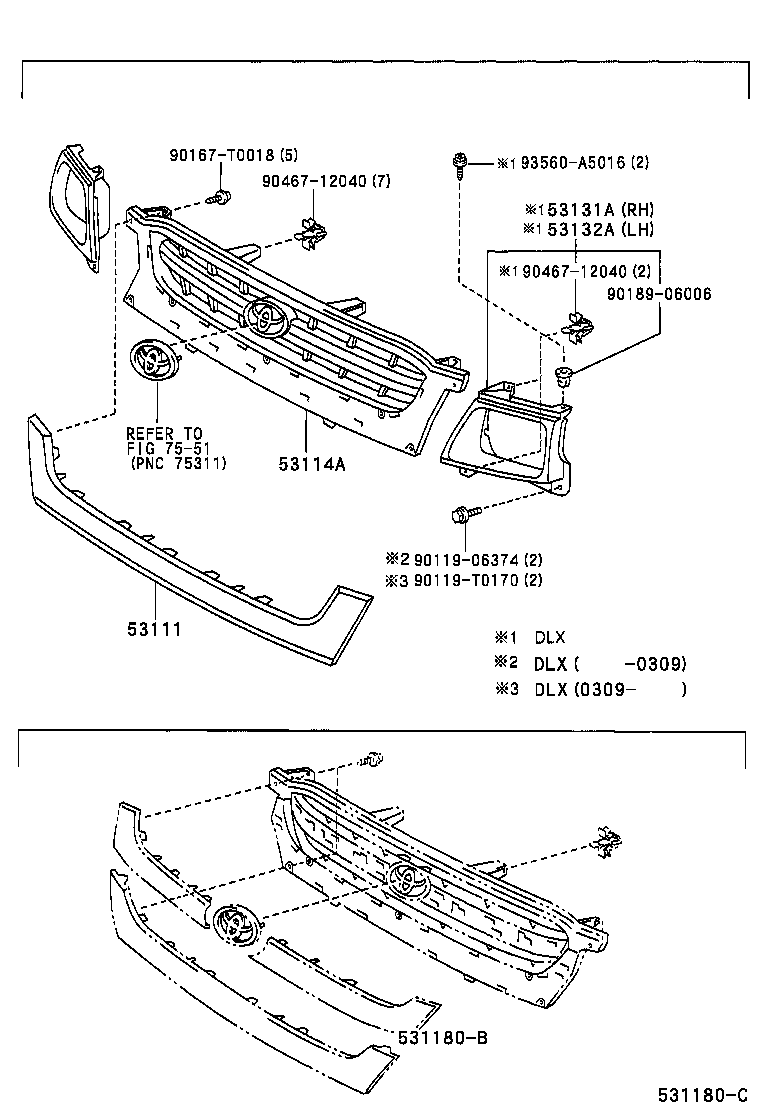 53111-04280 GRILLE, RADIATOR product image