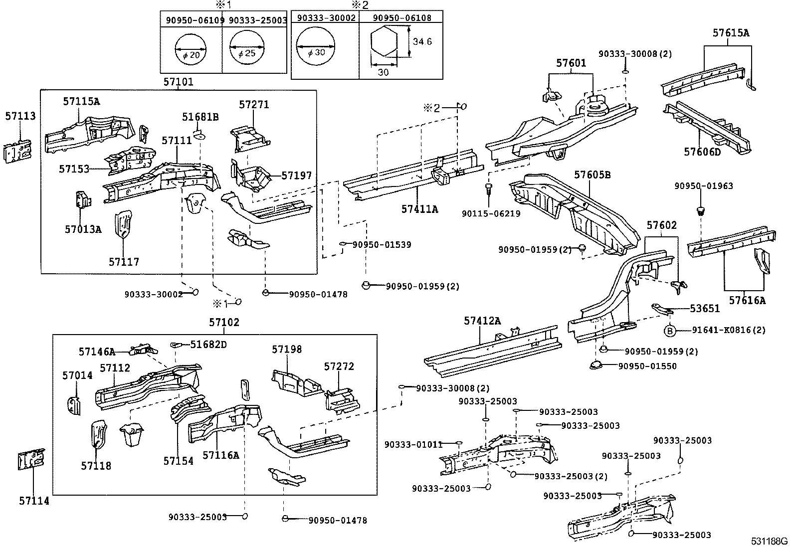 53651-32010 BRACE, REAR FLOOR SIDE MEMBER product image