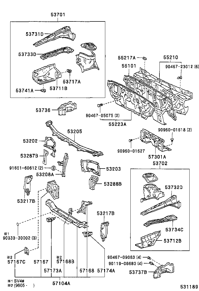 53208-32160 SUPPORT SUB-ASSY, HOOD LOCK product image