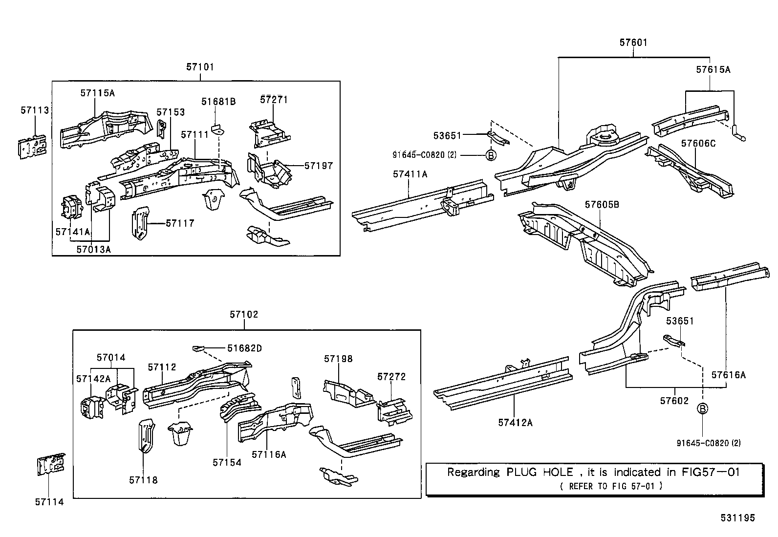 57102-13030 MEMBER SUB-ASSY, FRONT SIDE, LH product image