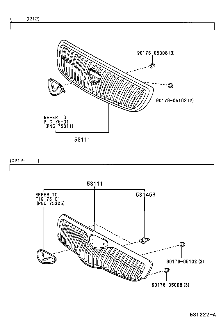 53101-52170 GRILLE, RADIATOR product image