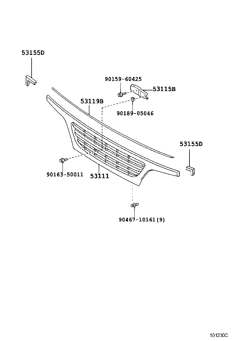 53114-37010 GRILLE, RADIATOR product image